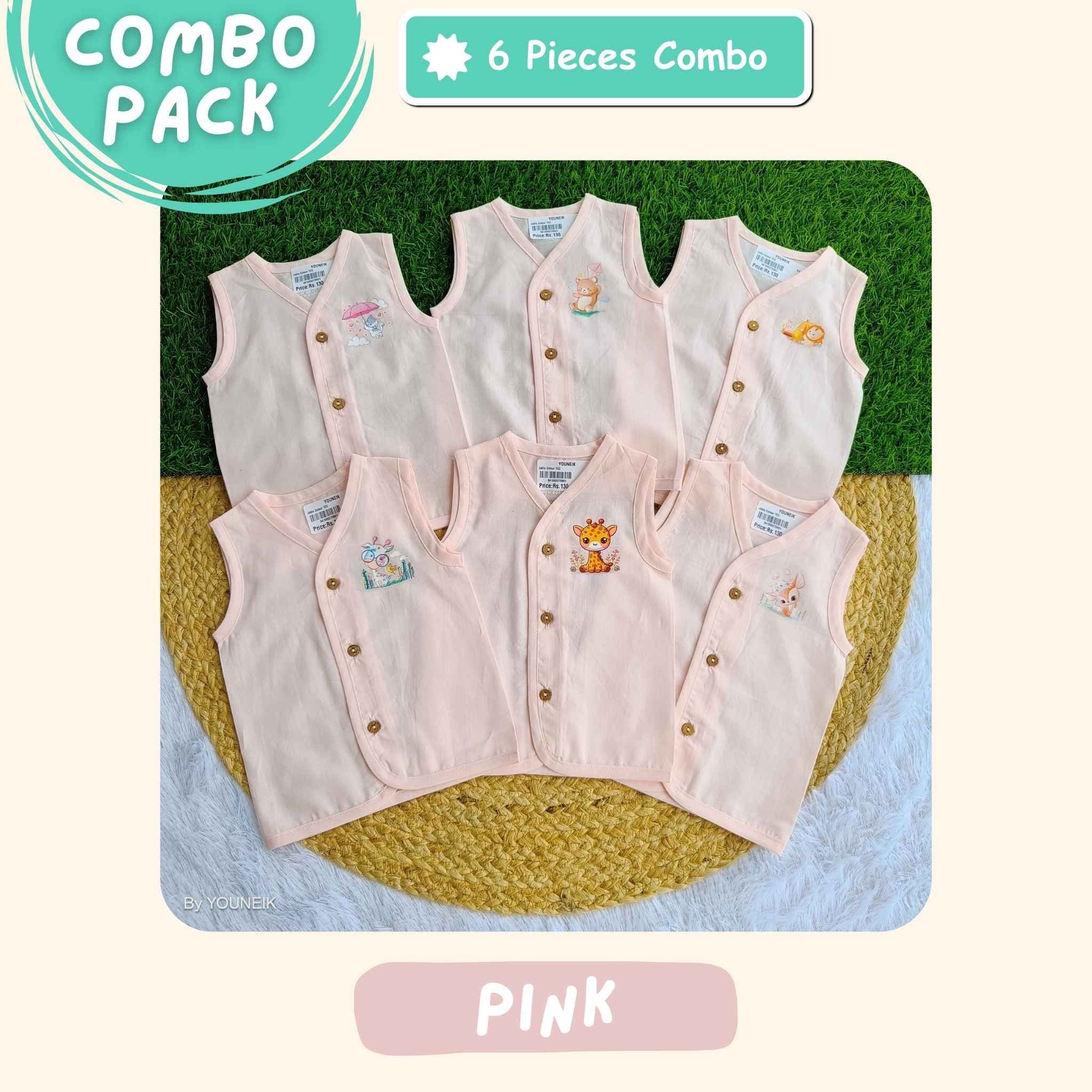 Organic Cotton Jabla | 6 Pieces | Pink