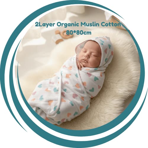Organic Muslin Hooded Blanket