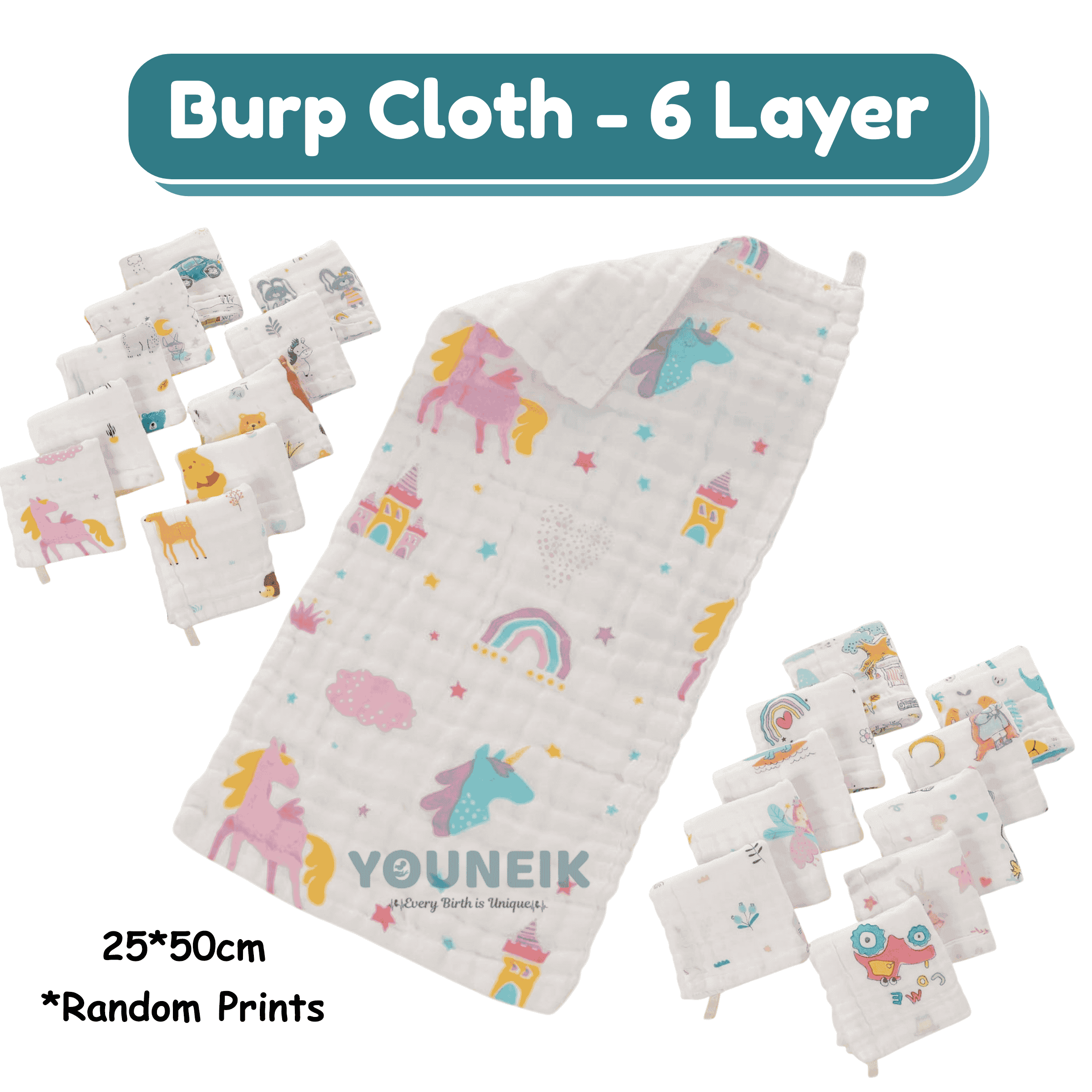 Burp Cloth | 6 Layer | Crinkled Muslin 