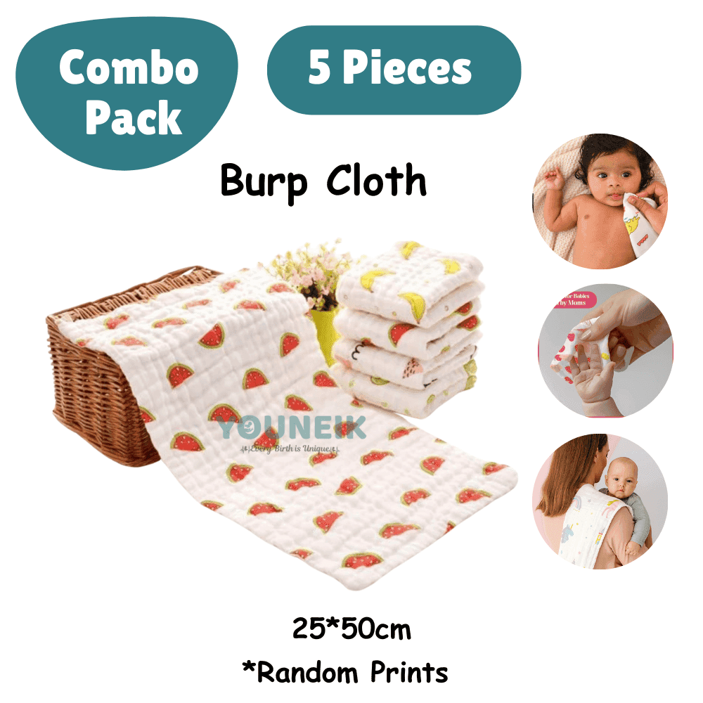 Burp Cloth | 5 Pieces | 25*50cm | 6 Layer 