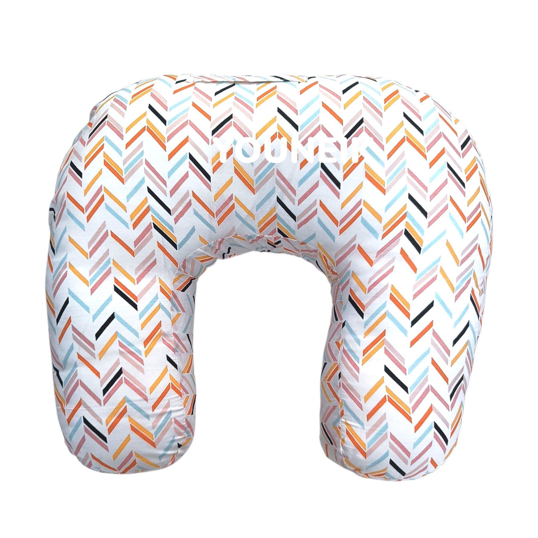 Large Feeding Pillow - White Zigzag Pattern 