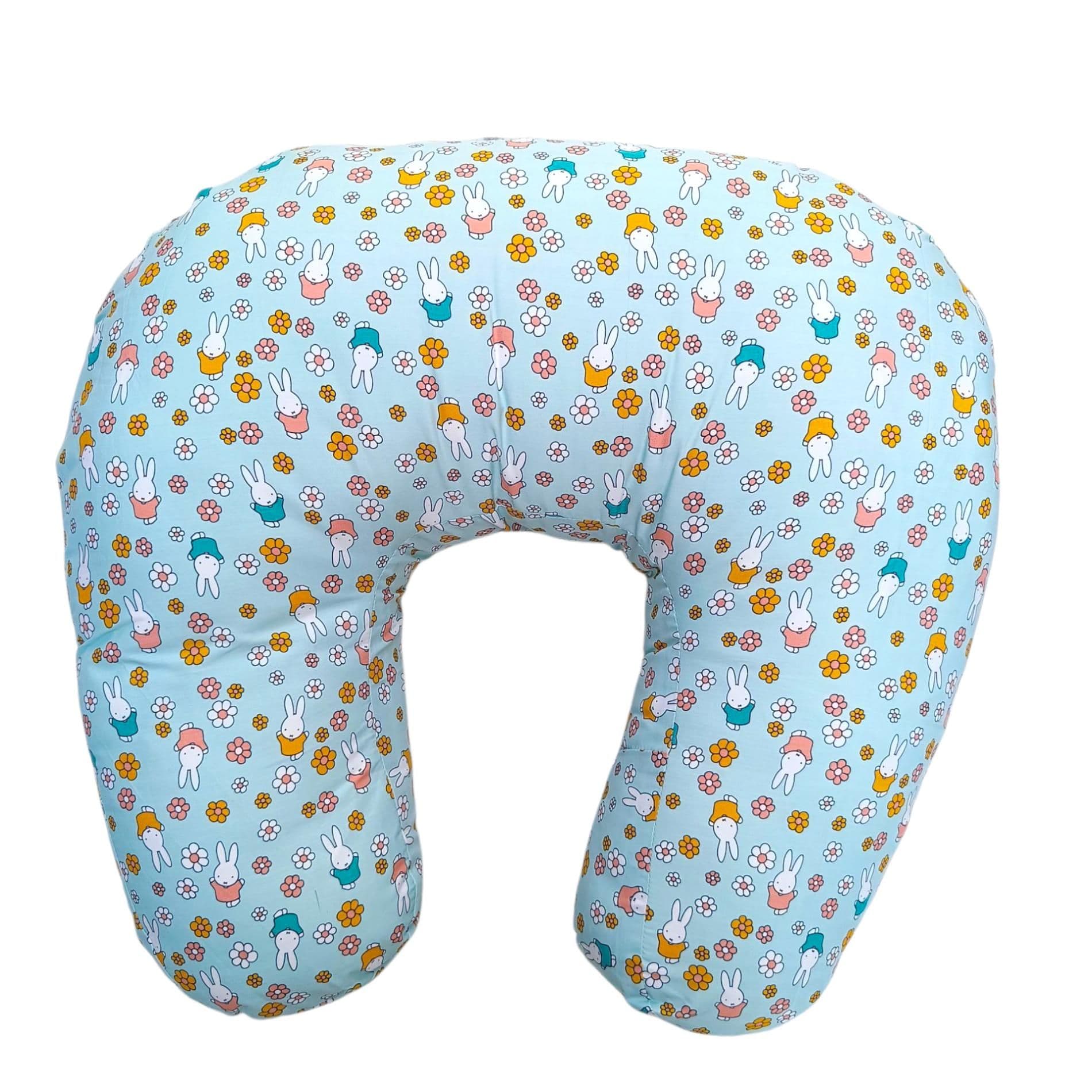 Large Feeding Pillow - Blue Bunny