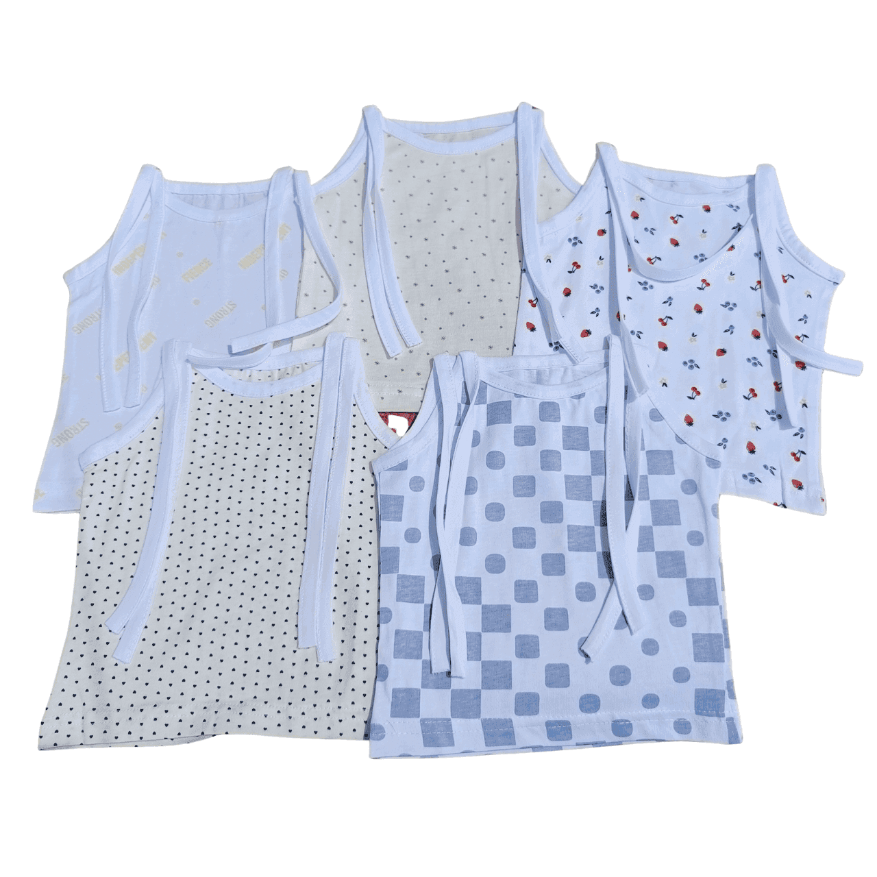 Knitted Cotton Knot Jabla - White Printed