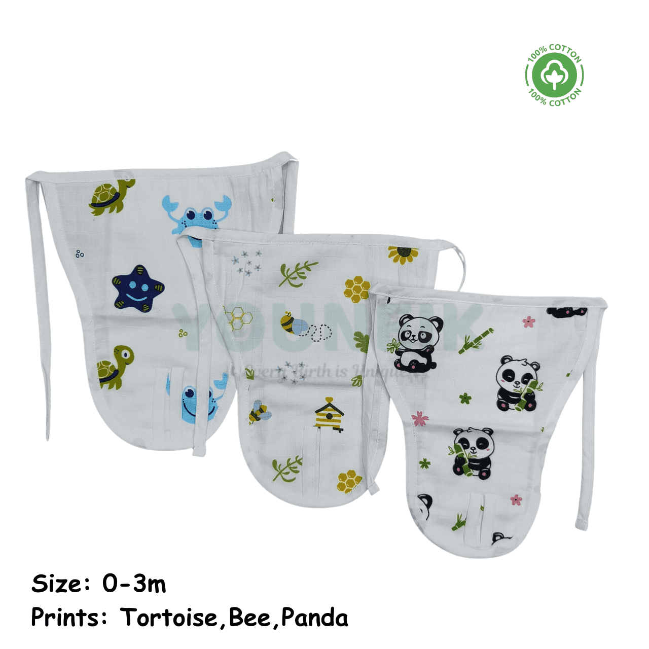 Muslin Langots 3p Combo 0-3m (Tortoise)