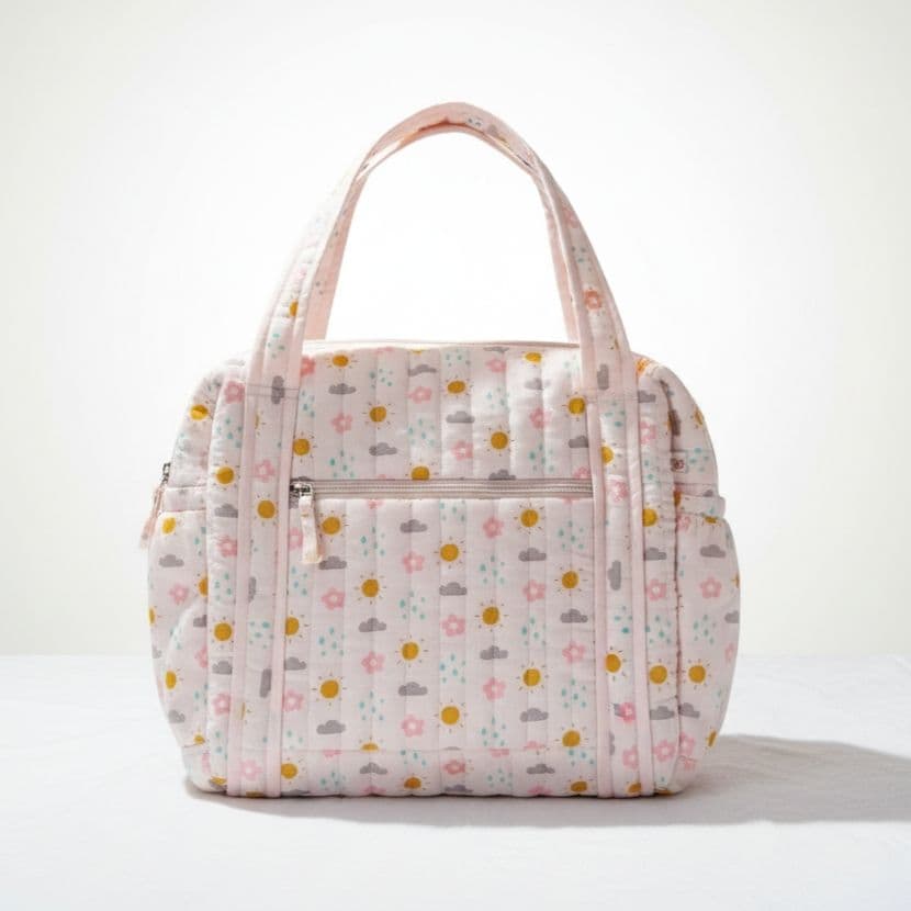 Muslin Diaper Bag - Pink Sun Cloud 