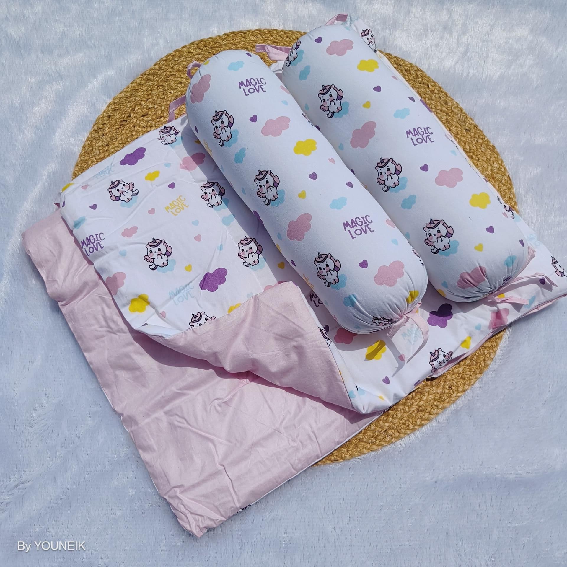 Quilt/Playmat with Matching Bolster Set 