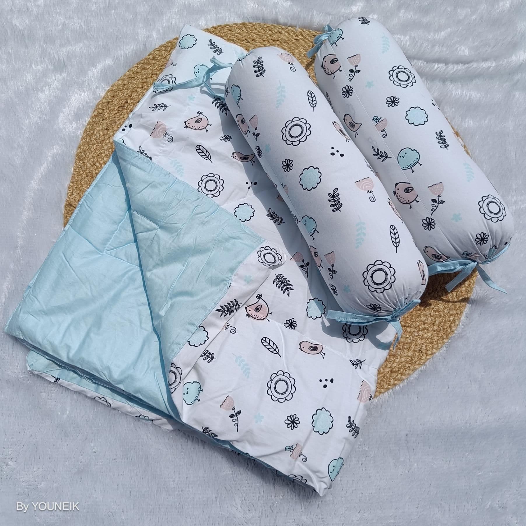 Quilt/Playmat with Matching Bolster Set 