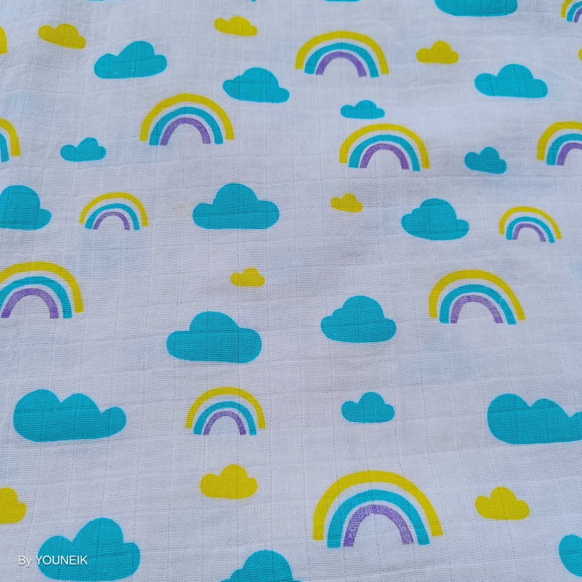 70*100cm | Muslin Cotton Towel - Blue Cloud 