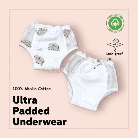 Ultra Padded Underwear | Organic Muslin Cotton 0 to 24 months
