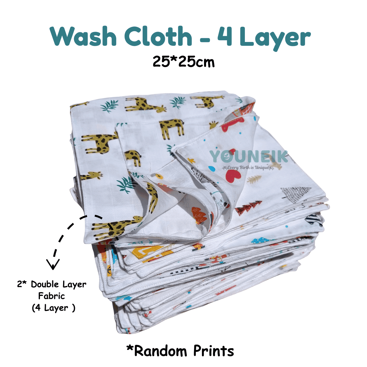 Wash Cloth 2 Layer 25*25cm 