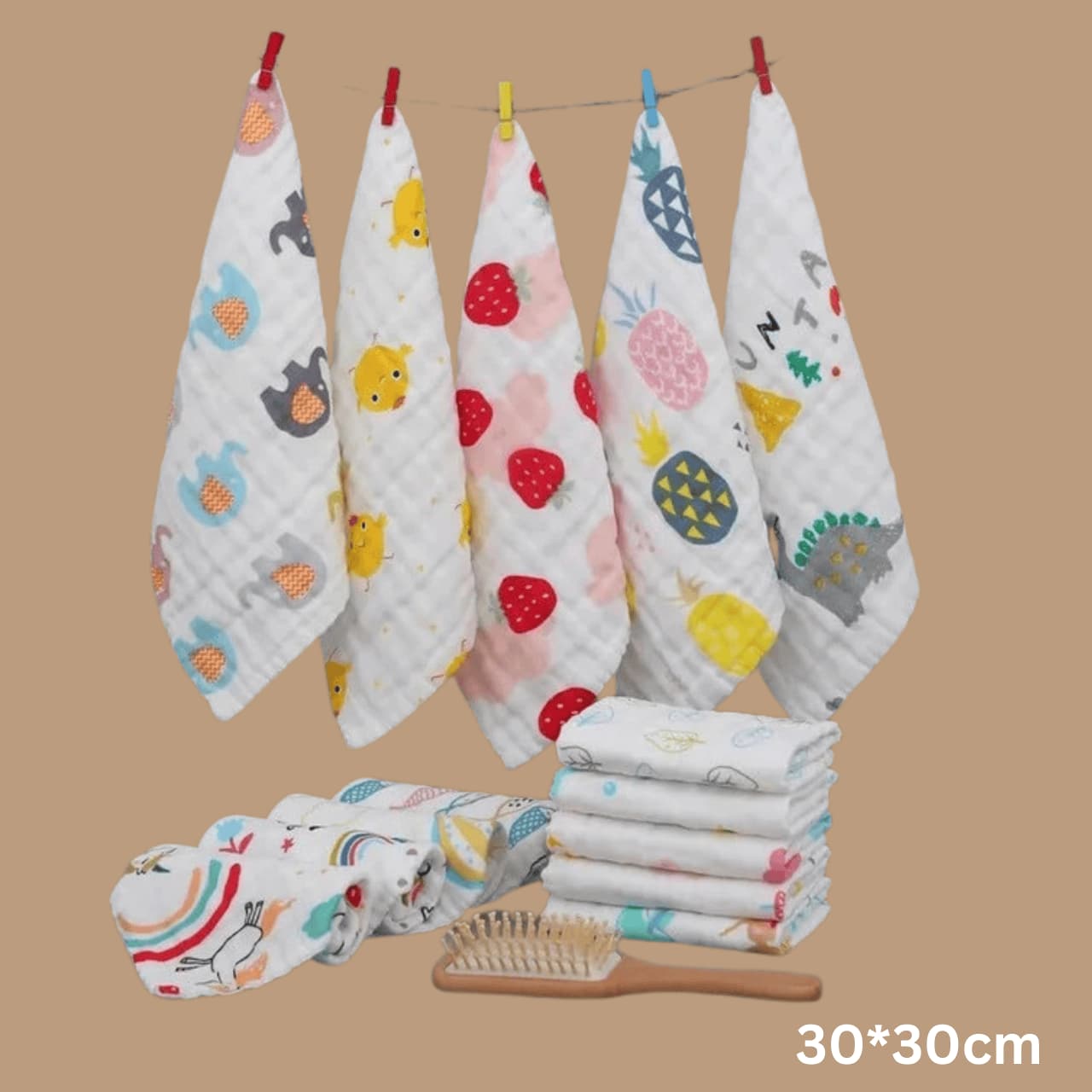 5pcs 6L Muslin Wash Cloth 30*30cm