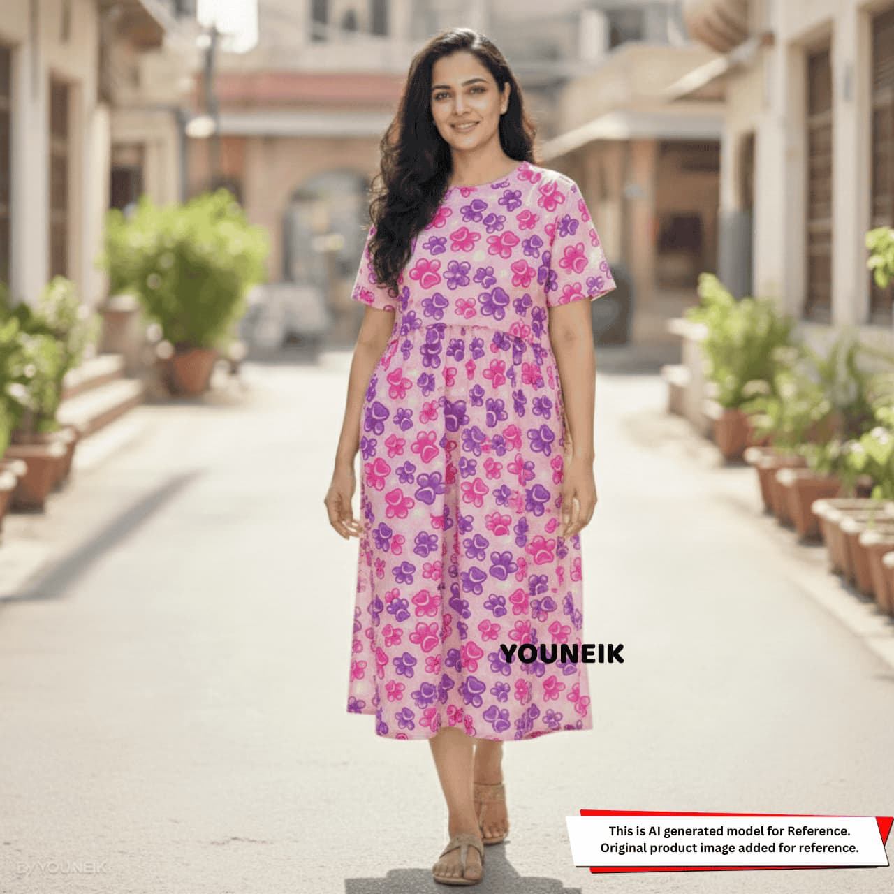 Zipless Feeding Gown - Pink Paw ZG001