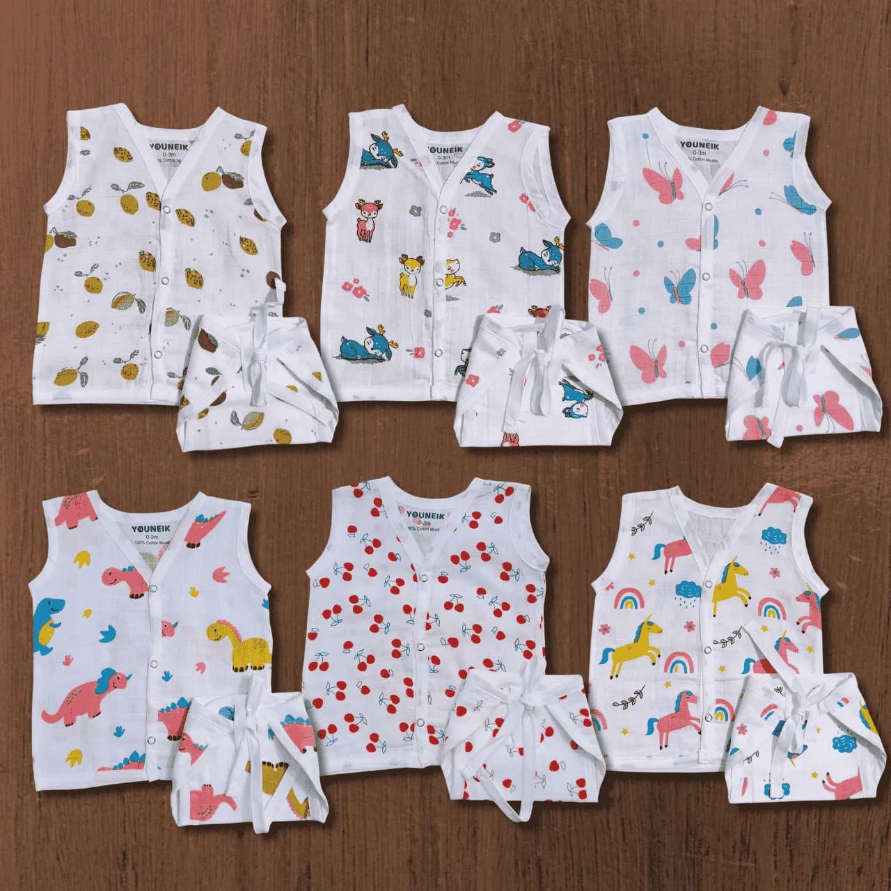 Premium SB Muslin Jabla & Nappy 6 Pcs Combo