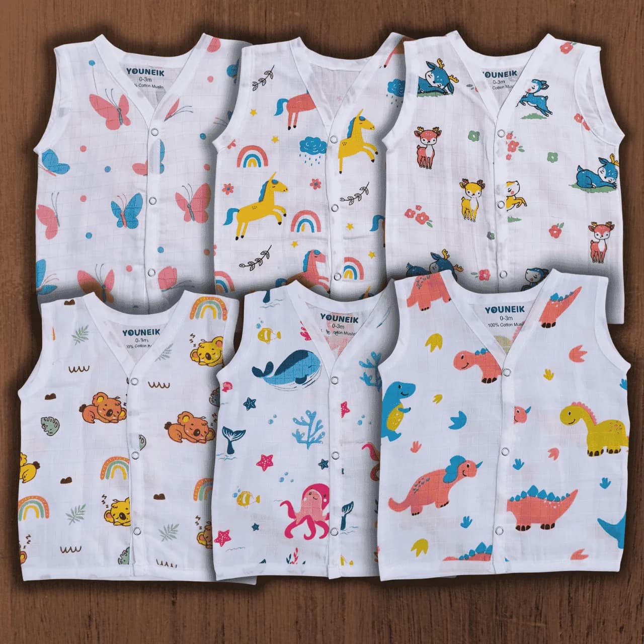 Muslin SB Jabla 6 Pieces - Animals