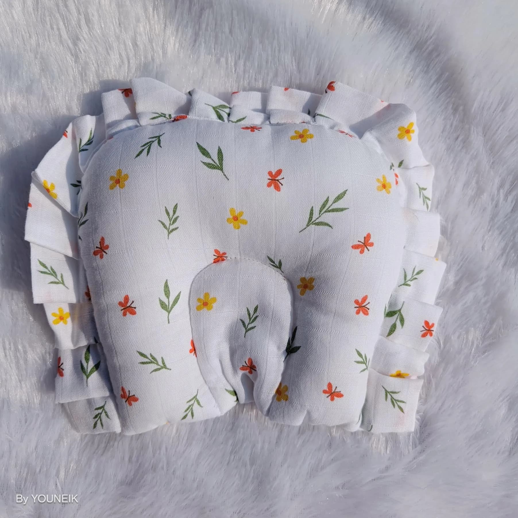 Muslin Frill Baby Head Pillow 