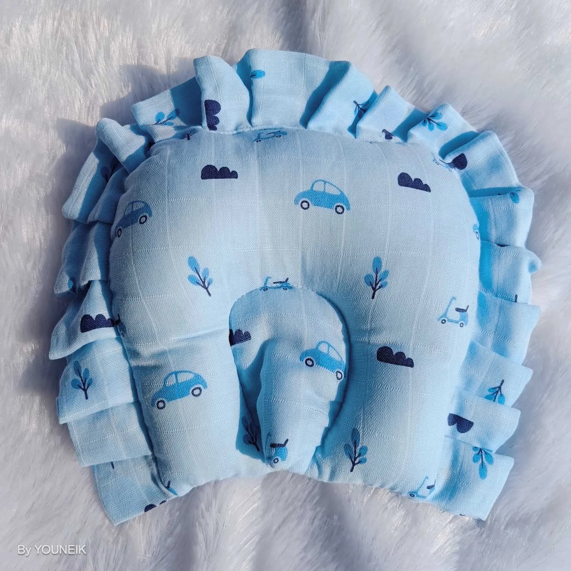Muslin Frill Baby Head Pillow 