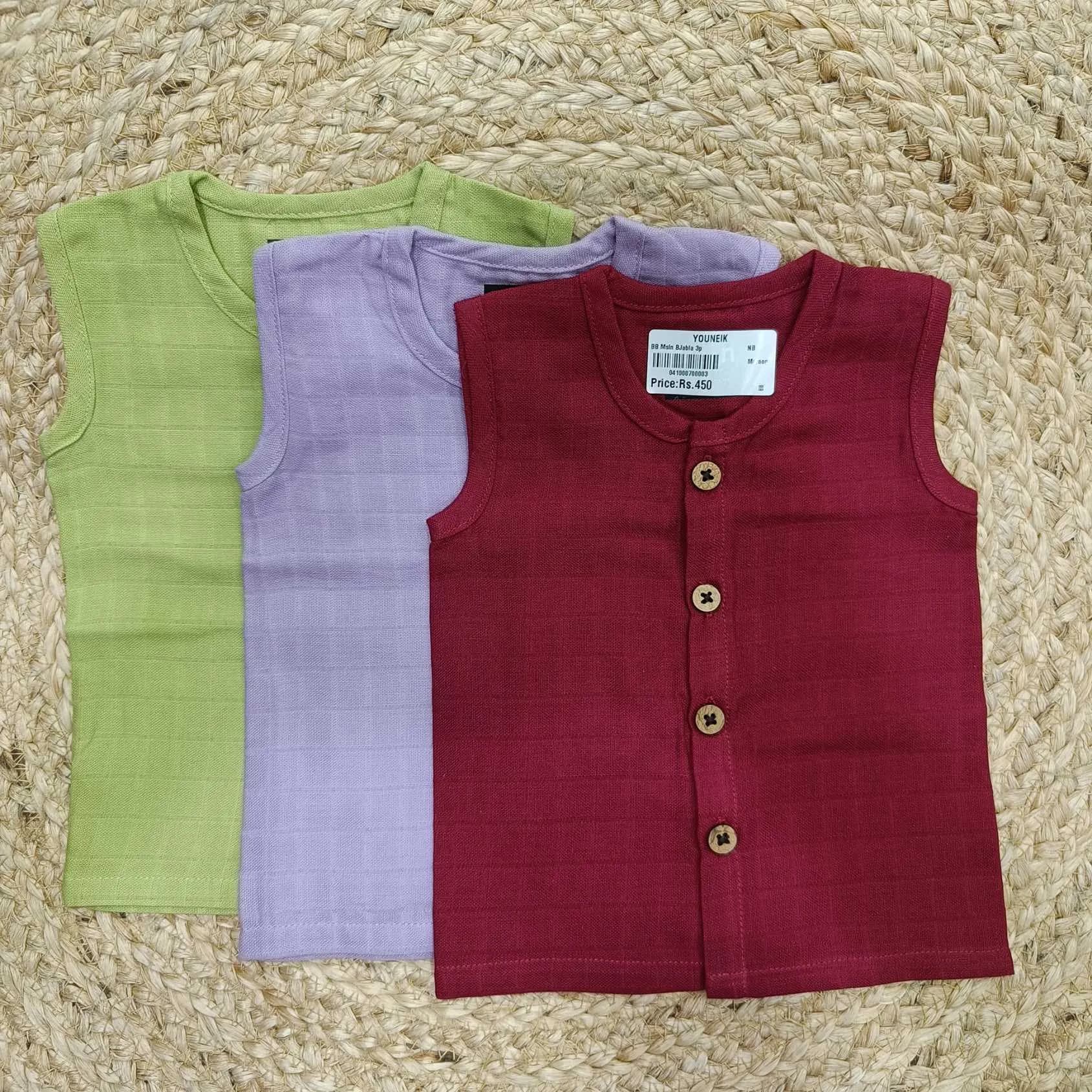 BB 3p Muslin Colour Jabla Combo Maroon