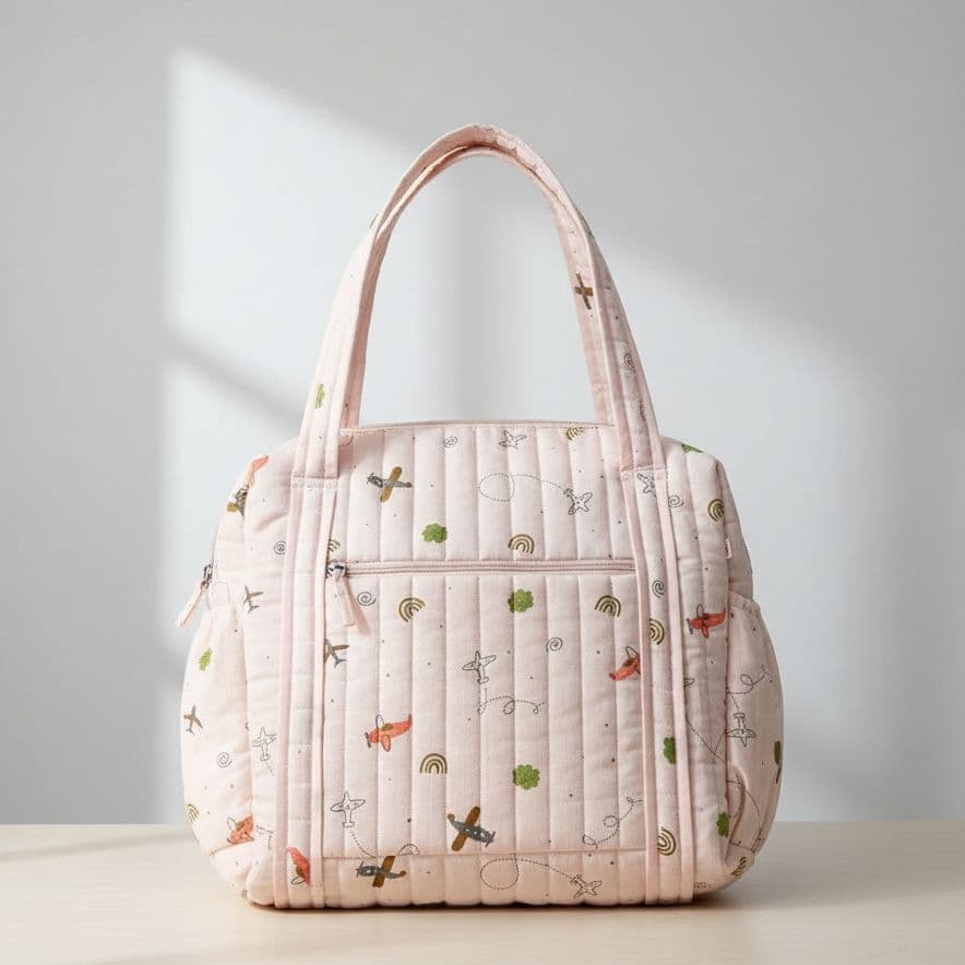 Muslin Diaper Bag - Pink Aeroplane