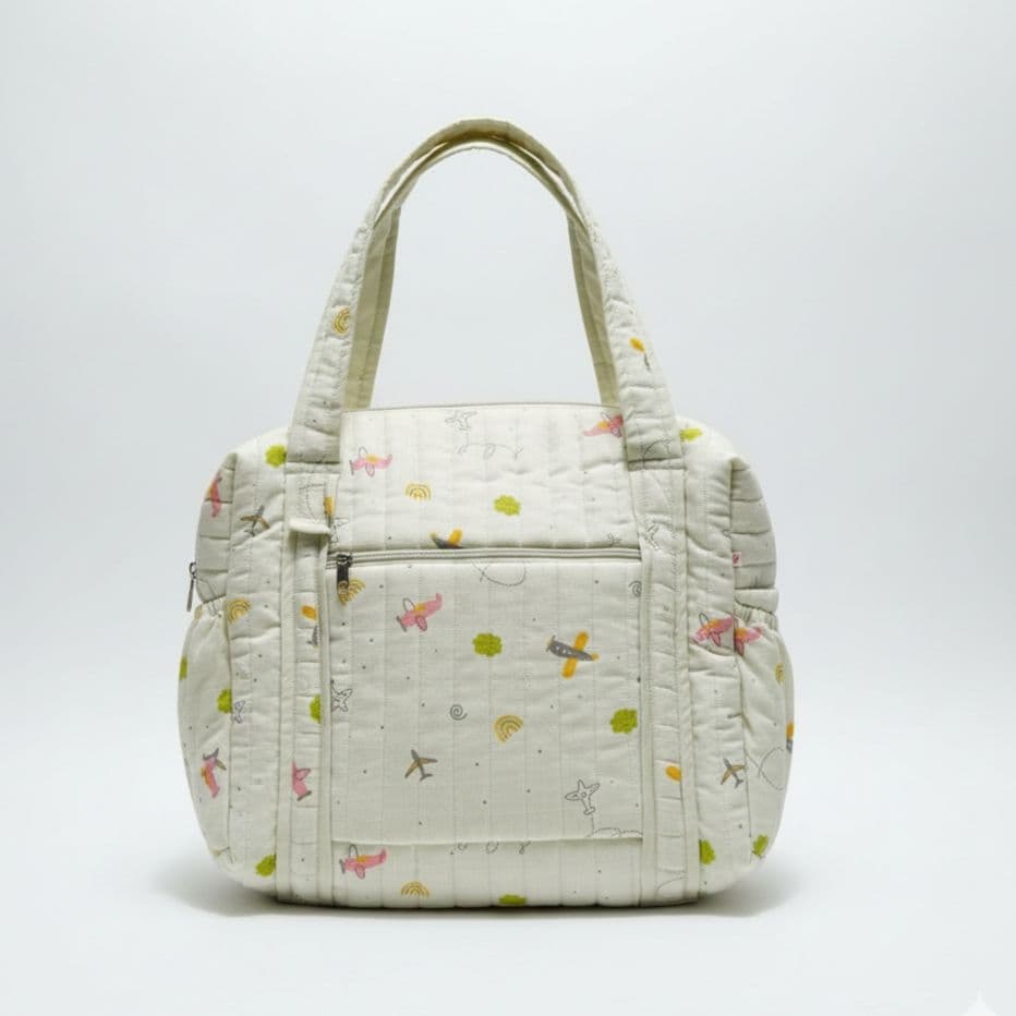 Muslin Diaper Bag - Green Aeroplane