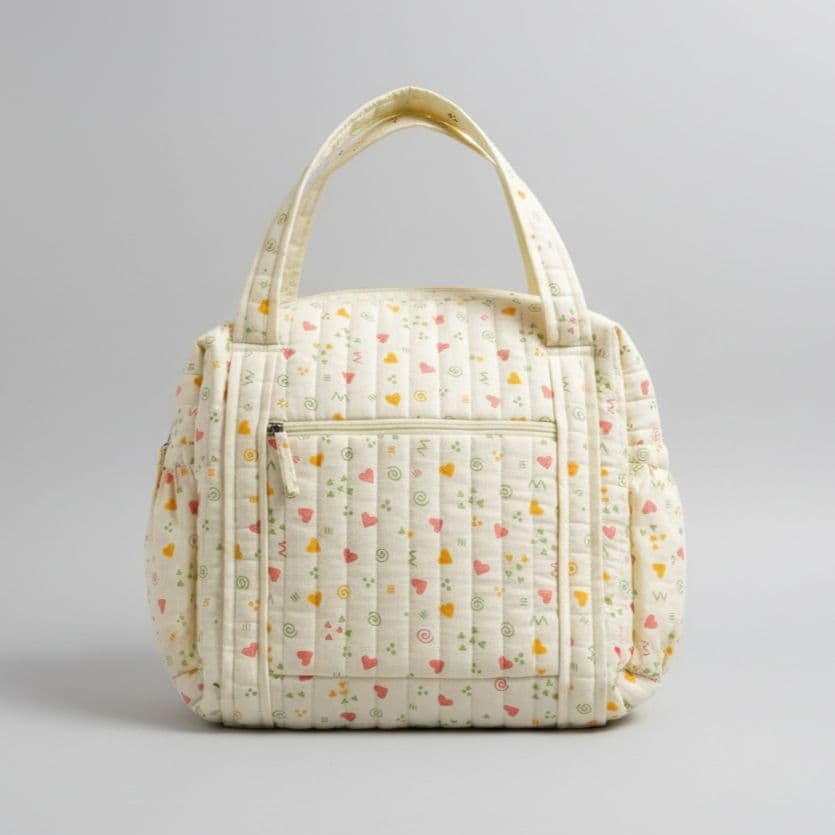 Muslin Diaper Bag - Green Little Heart