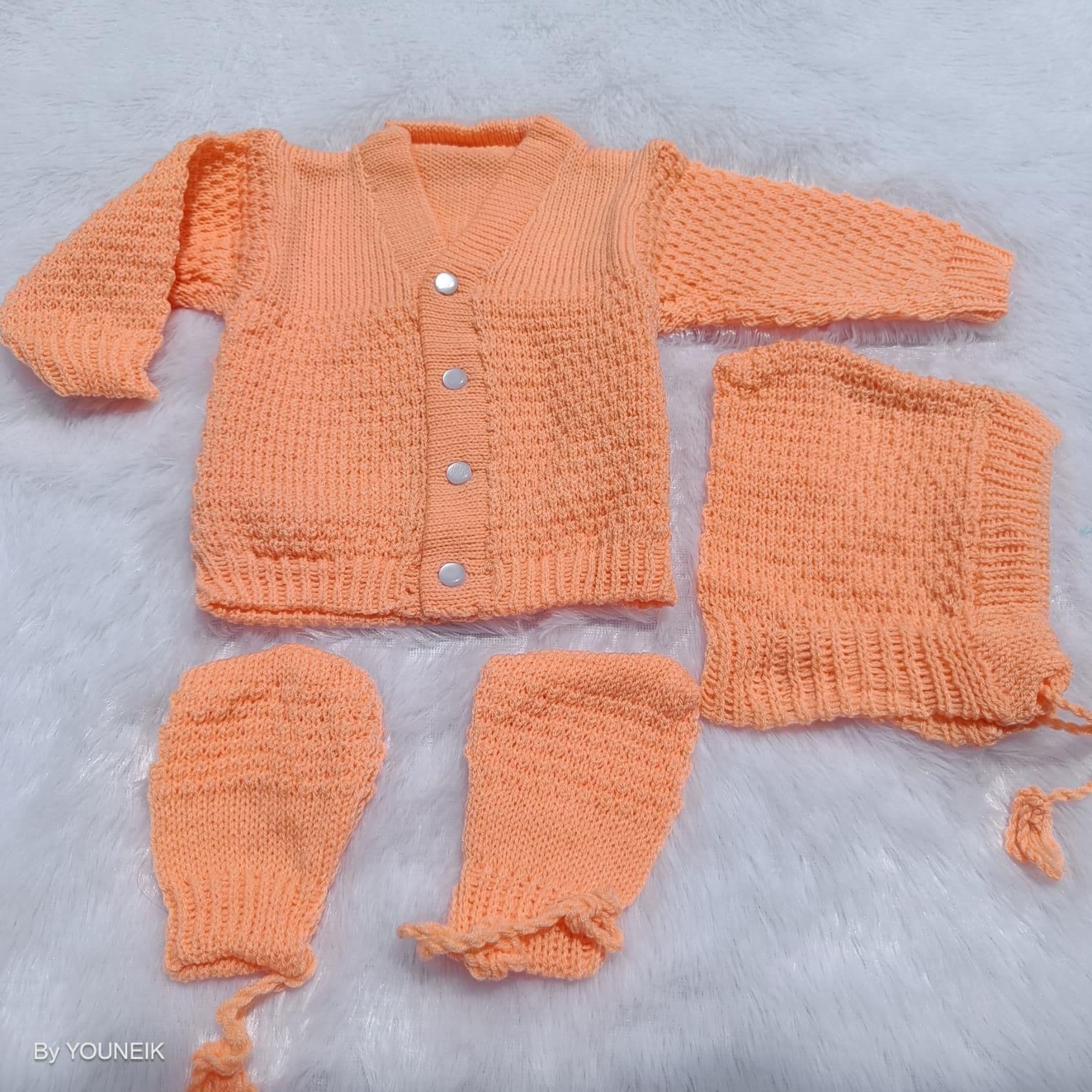 0-3m Woolen Sweater - Plain Orange